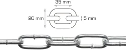 Langlenket kjetting 5 mm x 5 meter