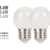 LED-kronepærer 3,6 W E27 - 2-pk.