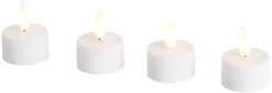 LED-telys m/3D flamme 4 stk.