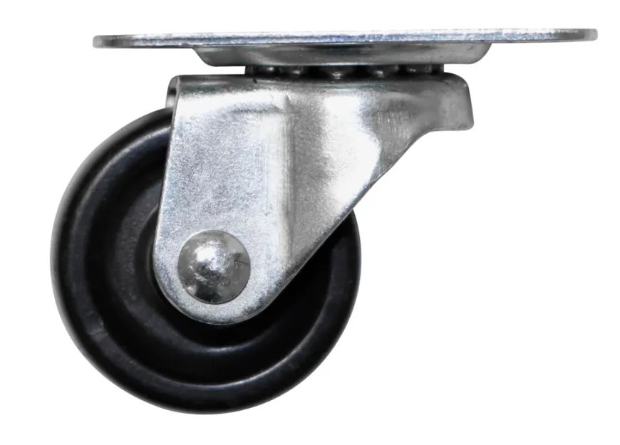 Møbelhjul dreibart med plate svart 30 mm