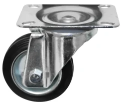 Møbelhjul dreibart med plate svart 80 mm