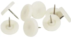 Møbelknotter Ø30 mm hvit plast 8 stk.