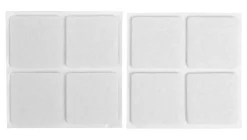 Møbelknotter selvklebende 30 x 30 mm hvit - 8 stk.