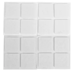 Møbelknotter selvklebende 25 x 25 mm hvit - 16 stk.