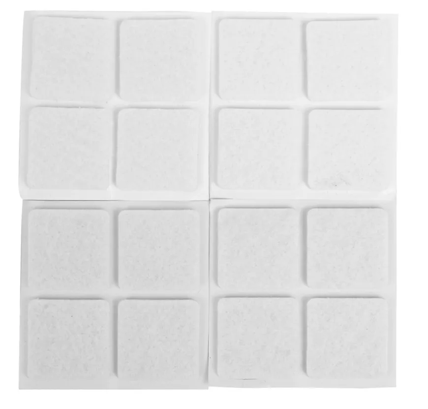 Møbelknotter selvklebende 25 x 25 mm hvit - 16 stk.