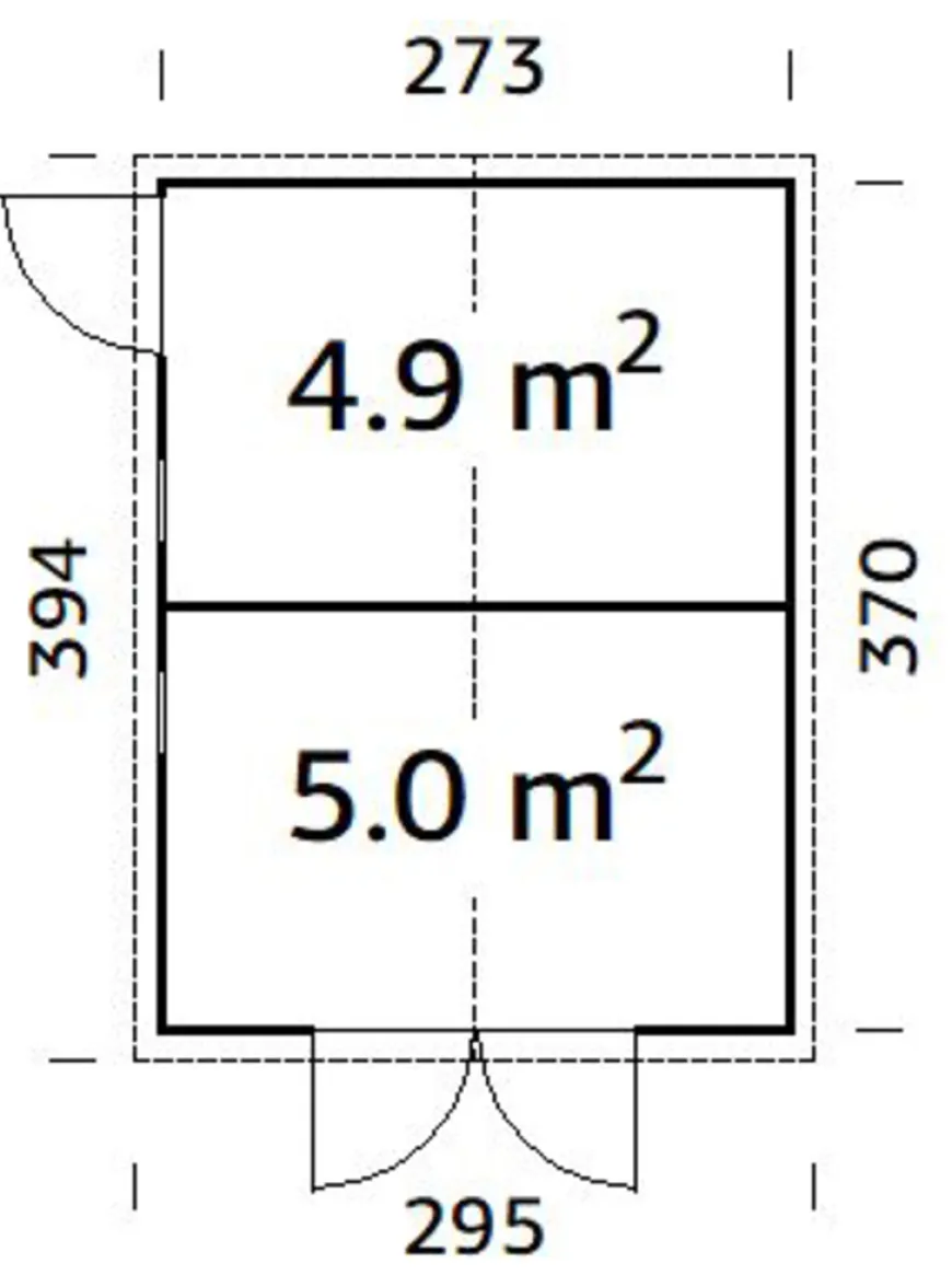 Palmako redskapsbod Aksel 3 - 9,9 m² 273 x 370 cm