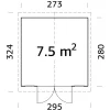 Palmako redskapsbod Aksel 2 - 7,5 m² 273 x 280 cm