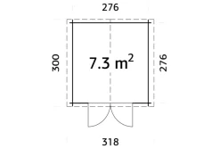 Palmako redskapsbod Petra 2 – 296 x 296 cm