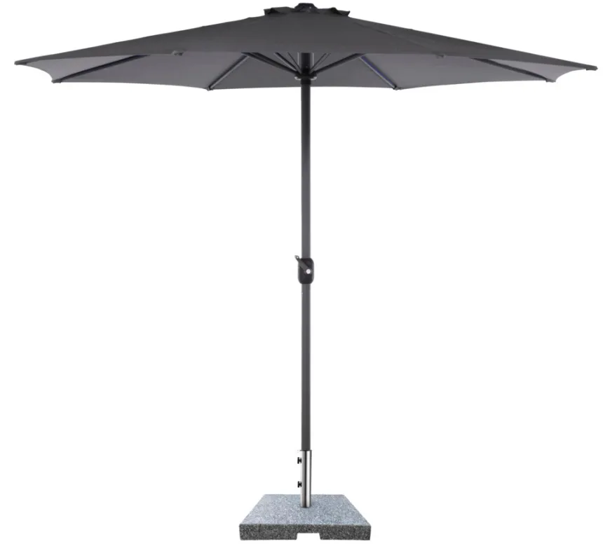Parasollfot Freetown 50 x 50 x 6 cm grå granitt - Sunlife®