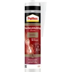 Pattex sanitær- og byggsilikon grå 280 ml