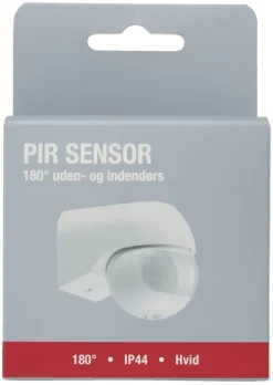 PIR-sensor 180° innendørs/utendørs hvit – Elworks