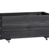 Plantekasse på hjul svart 94 x 54 x 45 cm