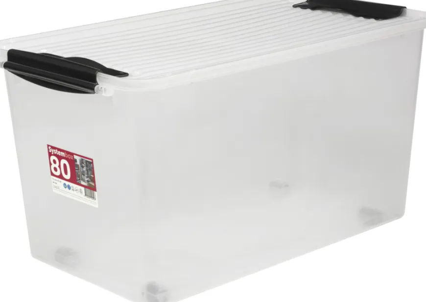 Plast1 oppbevaringsboks m/lokk klar - SystemBox 80
