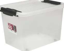 Plast1 oppbevaringsboks m/lokk klar - SystemBox 60