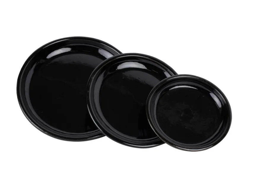 Pottefat blank svart Ø27 cm