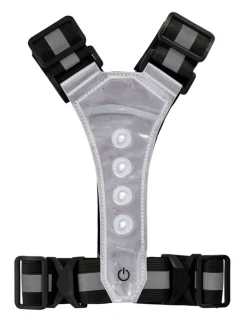 Refleksvest med LED svart/grå - Bikezone