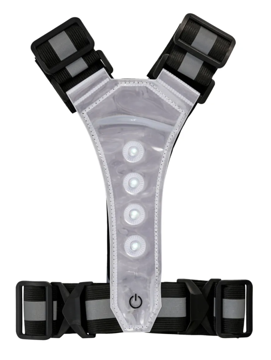 Refleksvest med LED svart/grå - Bikezone