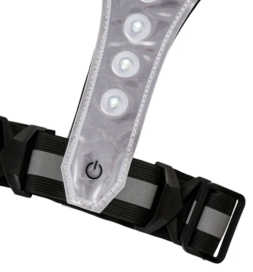 Refleksvest med LED svart/grå - Bikezone