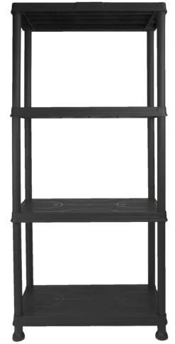 Reol m/4 hyller svart plast - Gardeco