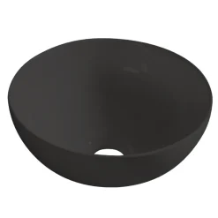 Rund servant i porselen frittstående/toppmontert svart Ø40 cm