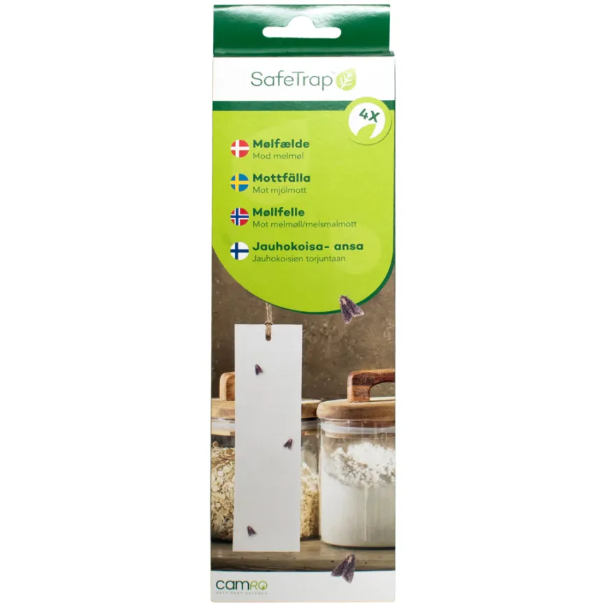 SafeTrap melmøllfelle med feromon - 4 ark