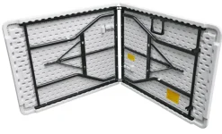 Sammenleggbart bord stål/plast 180 x 75 cm hvit