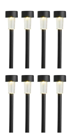 Solcellelamper til hagen svart H35,5 cm 8-pk. - Garden®