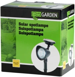 Solcellelampe Spotlight svart 19 cm - Garden®