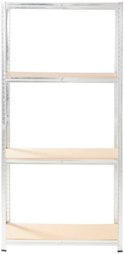 Stålreol m/4 hyller - 90 x 190 x 40 cm