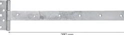 T-hengsel galvanisert 380 mm