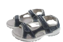 Trekkingsandaler dame i denimfarget skinn str. 40