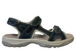 Trekkingsandaler dame i denimfarget skinn str. 41