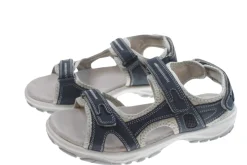Trekkingsandaler dame i denimfarget skinn str. 39