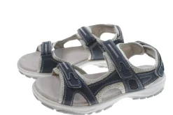 Trekkingsandaler dame i denimfarget skinn str. 38