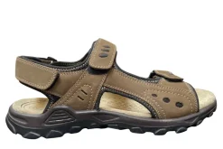 Trekkingsandaler herre brunt skinn str. 42