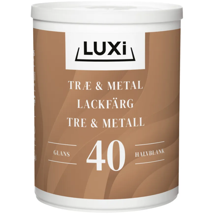 Tre- & metallmaling vannbasert lysegrå 0,75 liter - Luxi