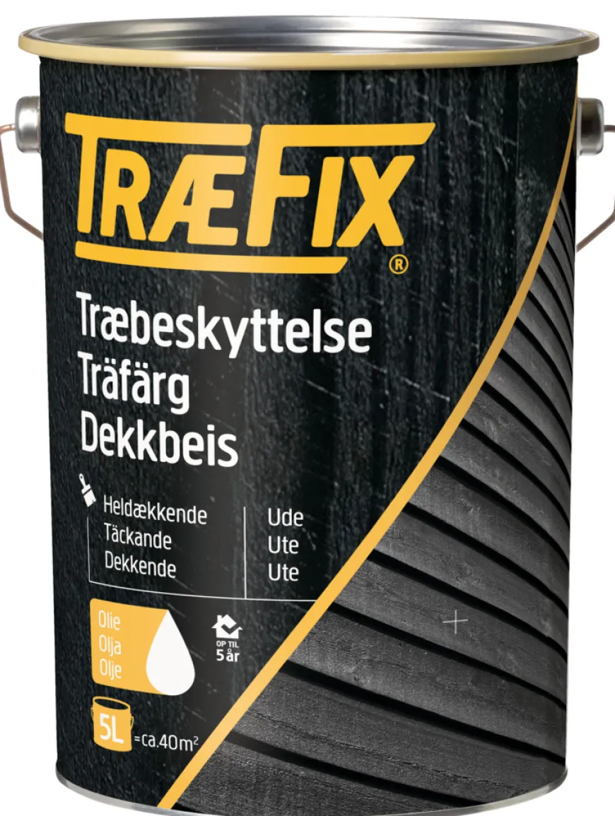 Træfix dekkbeis oljebasert svenskerød 5 liter