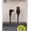 USB-A til lightning-kabel med 90-graders plugg – 1 meter