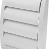 Ventilasjonsrist med vindstopp 19 x 19 cm - hvit