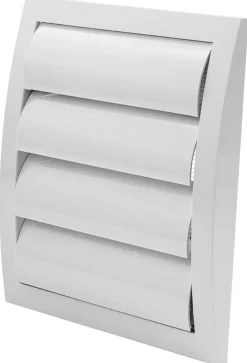Ventilasjonsrist med vindstopp 19 x 19 cm - hvit
