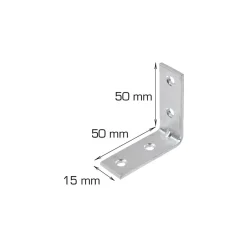Vinkelbeslag 50 x 50 x 15 mm - 2 stk.